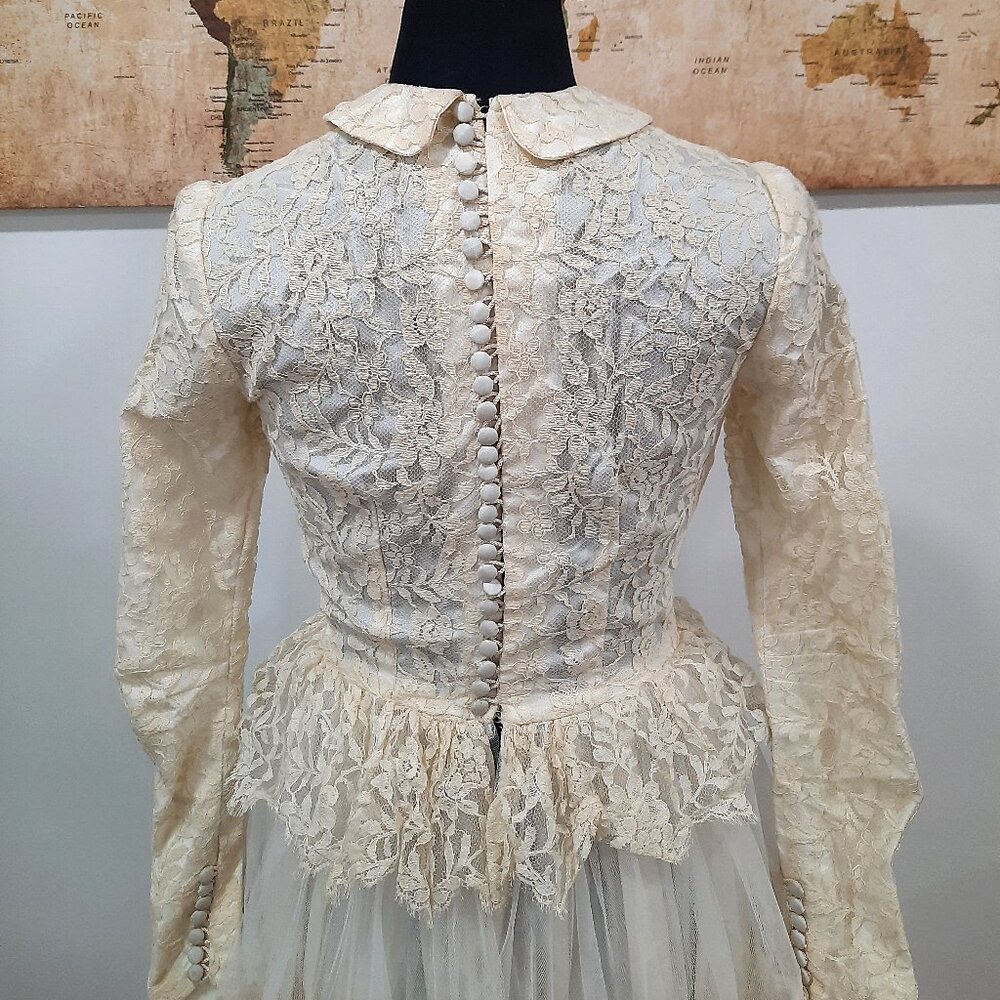 Vtg 40s handmade wedding dress - Picture 6 of 15